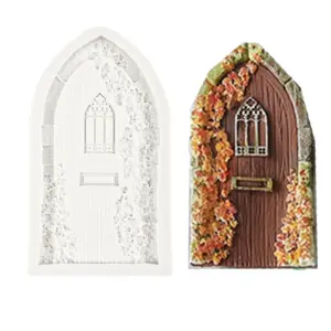 Large Arched detailed Floral Door theme silicone mould