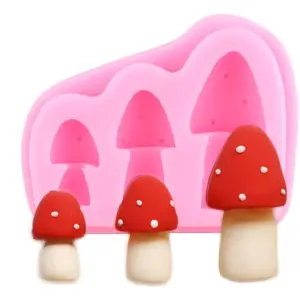 3 Cavity Mushroom shape Silicone Mould