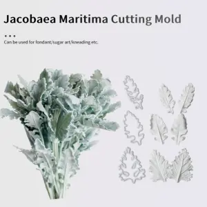 9 pcs Senecio Cineraria Dusty Miller foliage Leaf cutter and Mould set