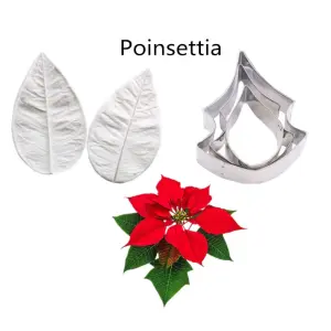 5 pcs Poinsettia Flower Cutters and leaf veiner mould set