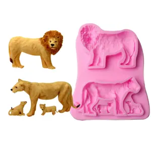 Lion and lioness Jungle animal silicone mould