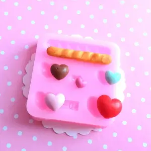Miniature Hearts and Bread Silicone Mould