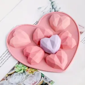 6 cavity Abstract heart Chocolate silicone Mould