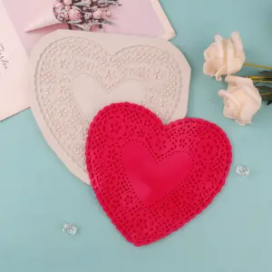 Large heart lace silicone mould