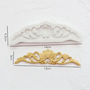 Classic European Embossed lotus flower boarder silicone Mould