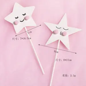 2 pcs stars cake topper set