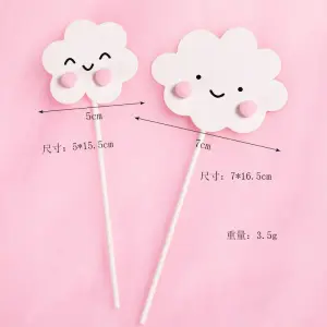 2 pcs Clouds cake topper set