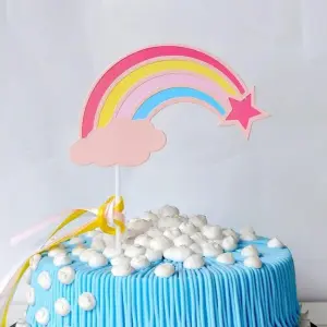 1 pcs rainbow sky theme cake topper