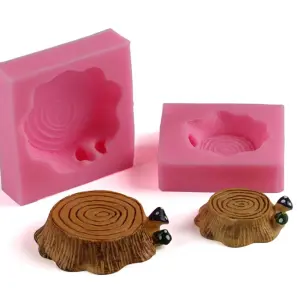 2 pcs Tree stump silicone mould