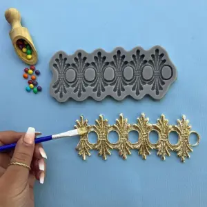 Large European flower classic boarder silicone Mould