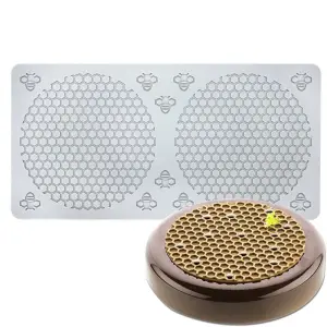 2 cavity Honey Bee comb with honey bees chocolate garnish mould