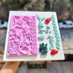 3D Mermaid sea theme silicone mould